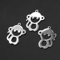 Stainless Steel Pendants Monkey silver color plated Sold By PC