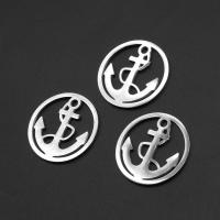 Stainless Steel Pendants, Round, silver color plated, 26x26x1mm, Sold By PC