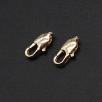 Brass Lobster Clasp, gold color plated, nickel, lead & cadmium free, 12x5x3mm, 100PCs/Bag, Sold By Bag