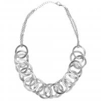 Fashion halskæde smykker, Aluminium, med Plastic Pearl, forgyldt, flere farver til valg, 540mm, Solgt af Strand