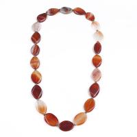 Agate Necklace, mixed colors, 20*30mm, Sold Per 72 cm Strand
