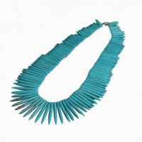 Mode Türkis Halskette, Synthetisches Blau Türkis, poliert, blau, 20x5mm,48x5mm, verkauft per 48 cm Strang