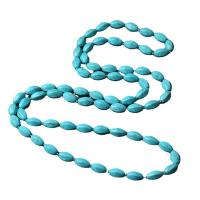 Fashion Turquoise Necklace, polished, blue, 18x10mm,15x10mm, Sold Per 118 cm Strand