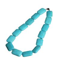 Ожерелья из бирюзы, Синтетическая бирюза, полированный, голубой, 15x10x5mm,230x19x7mm,56cm,46cm, продается Strand