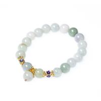 Gemstone Bracelets, Jade, handmade, white, 10mm, 16PCs/Strand, Sold By Strand