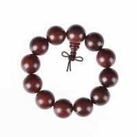 Сандаловое дерево браслет, Связанный вручную, буддийский ювелирных изделий, Красно-коричневый, 15mm, 14ПК/Strand, продается Strand