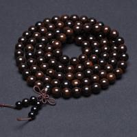 108 Mala Perlen, Schwarz Sandelholz, schwarz, 8mm, 108PCs/Strang, verkauft von Strang
