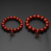 Pterocarpus Santalinus Buddista Beads Bracciale, buddista gioielli, marrone rossiccio, 12mm, Venduto da filo