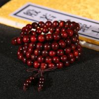 108 perles de Mala, Pterocarpus Santalinus, fait à la main, bijoux bouddhiste, couleur de cuivre, 8mm, 108PC/brin, Vendu par brin