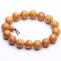Bodhi Root Raw Seed Buddhist Beads Bracelet, yellow, 14mm, Sold By Strand