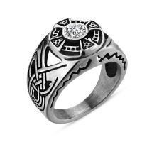 Titantium Cruach Finger Ring, Cruach Tíotáiniam, snasta, méid éagsúla do rogha & do fear & le rhinestone, 1.50mm, Díolta De réir PC