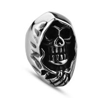 Titantium Steel finger ring, Titan Stål, Skull, polerad, olika storlek för val & för människan, Säljs av PC