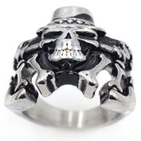 Titanium Steel Finger Ring, Skull, polished, different size for choice & for man, 25x20mm, Sold By PC