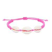 Fashion Create Wax Cord Bracelets, Shell, with Wax Cord, plated, fashion jewelry & Unisex, more colors for choice, 15-30cm, Sold By Strand