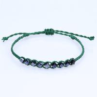 Fashion Create Wax Cord Bracelets, with Crystal, plated, fashion jewelry & for woman, more colors for choice, 15-30cm, Sold By Strand