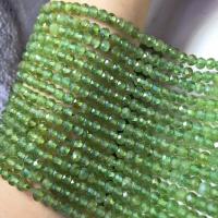 Apatites Beads, Abacus, polished, DIY & faceted, green, 4x6mm, Sold By Strand