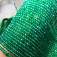 Natürliche grüne Achat Perlen, Grüner Achat, Abakus,Rechenbrett, poliert, DIY & facettierte, grün, 3x4mm, verkauft von Strang