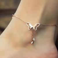 Tibetan Style Anklet, Butterfly, plated, for woman, more colors for choice, Sold Per 10.236 Inch Strand