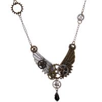 Tibetan Style Jewelry Necklace, Wing Shape, plated, for man, nickel, lead & cadmium free, 95x85mm, Sold Per 25.59 Inch Strand