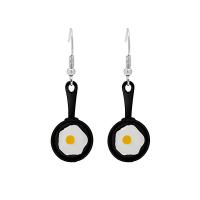 Zinc Alloy Drop Earrings Fried Egg fashion jewelry & for woman & enamel nickel lead & cadmium free Sold By Pair