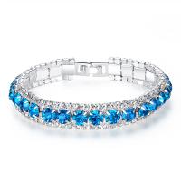 Zinc Alloy Bracelet with Crystal Hot Fix plated Sold By PC