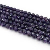 Natürliche Amethyst Perlen, rund, poliert, facettierte, verkauft per ca. 15 ZollInch Strang
