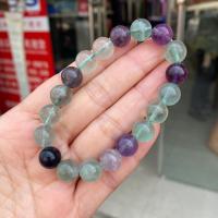 Gemstone Bracelets, Colorful Fluorite, Round, polished, Sold By Strand