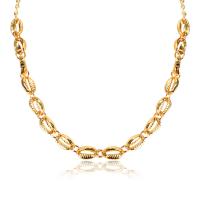 Fashion halskæde smykker, Aluminium, forgyldt, gylden, 620mm, Solgt af Strand