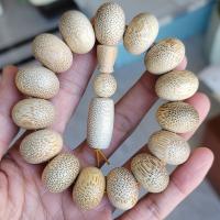 Stripe Bamboo Buddhist Beads Bracelet, beige, 20mm, 15PCs/Strand, Sold By Strand
