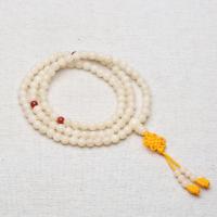 108 perles de Mala, Bodhi, blanc, 6mm, 108PC/brin, Vendu par brin