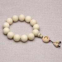 Holz Buddhistische Perlen Armband, buddhistischer Schmuck, weiß, 10mm, 13PCs/Strang, verkauft von Strang