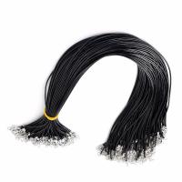 Cuerdas para Collares, cordón de cuero, hecho a mano, Negro, 550mm, Vendido por Sarta