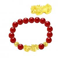 Gemstone Bracelets Zinc Alloy with Obsidian & Green Agate & Red Agate plated 10mm Sold By Strand