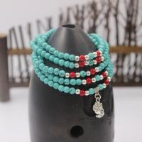 108 Mala Perlen, Harz, imitierter Türkis, grün, 10mm, 108PCs/Strang, verkauft von Strang