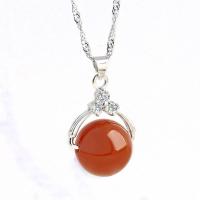 Zinc Alloy Jewelry Necklace with Red Agate & Rose Quartz plated 12mm Sold By Strand