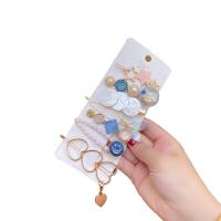 Hair Slide Zinc Alloy with Plastic Pearl plated & for woman Sold By Set
