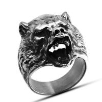 Пальцевидное Кольцо Титановой Стали, титан, Медведь, полированный, разный размер для выбора & Мужский, продается PC