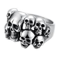 Titanium Steel Finger Ring, Skull, polished, different size for choice & for man, Sold By PC