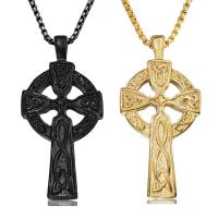 Stainless Steel Pendants, Cross, plated, more colors for choice, 30x60mm, Sold By PC