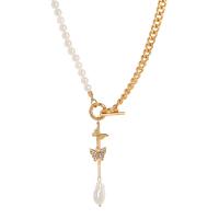 Zinc Alloy smykker halskæde, forgyldt, mode smykker & for kvinde & med rhinestone, nikkel, bly & cadmium fri, 450mm, Solgt Per 17.71 inch Strand