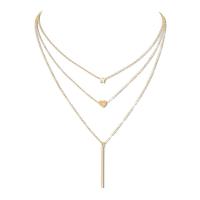 Multi Layer Necklace Zinc Alloy plated fashion jewelry & multilayer & for woman nickel lead & cadmium free Sold By Strand