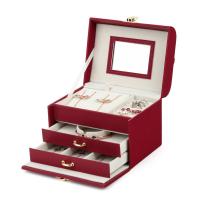 Boîte à bijoux multifonctions, cuir PU, Placage, durable & multifonctionnel, plus de couleurs à choisir, 150x116x115mm, Vendu par PC
