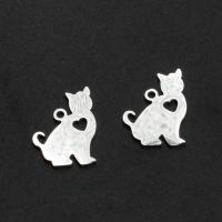 Stainless Steel Animal Pendants, Cat, plated, more colors for choice, 18x12x1mm, Approx 10PCs/Bag, Sold By Bag