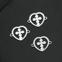 Stainless Steel Connector, Heart, plated, more colors for choice, 15x19x1mm, Approx 10PCs/Bag, Sold By Bag