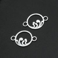 Stainless Steel Connector, Round, plated, more colors for choice, 23x15x1mm, Approx 10PCs/Bag, Sold By Bag