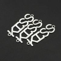Stainless Steel Connector, Alphabet Letter, plated, more colors for choice, 20x15x1mm, Approx 5PCs/Bag, Sold By Bag