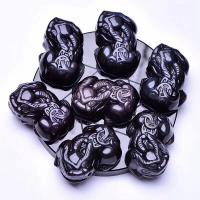 Obsidiana enfeites, Fabuloso Besta Selvagem, preto, 42x30x20mm, vendido por Defina