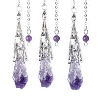 Quartz Gemstone Pendants, Amethyst, purple, 520mm, Sold By PC