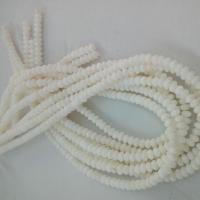 Perles en coquillage blanc naturel, coquille, abaque, poli, blanc, 4x6mm, Vendu par brin
