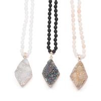 Ожерелье из агата, Ледниковый кварц-агат, с Природный камень, Много цветов для выбора, 30x50mm, продается Strand